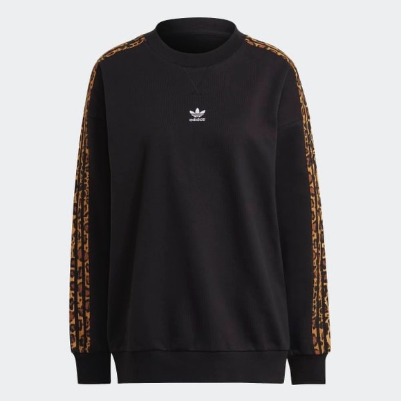 Adidas originals black leopard sweatshirt - Picture 2 of 3